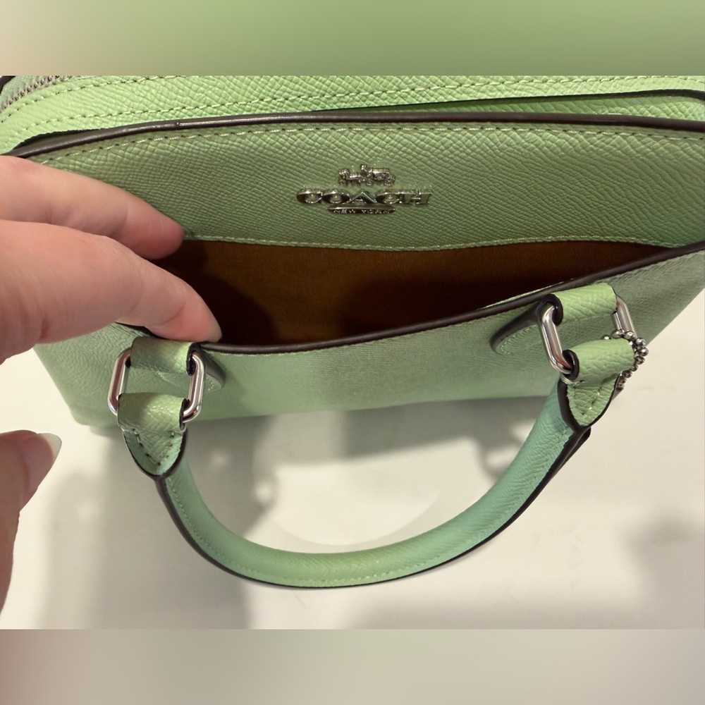 Coach Mini Darcie Carryall Bag in Pistachio Green - Picture 9 of 16
